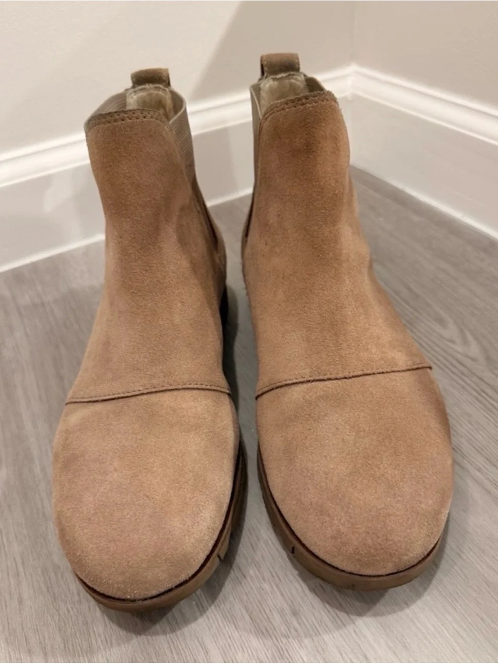 Sorel Suede Chelsea Booties in Tan